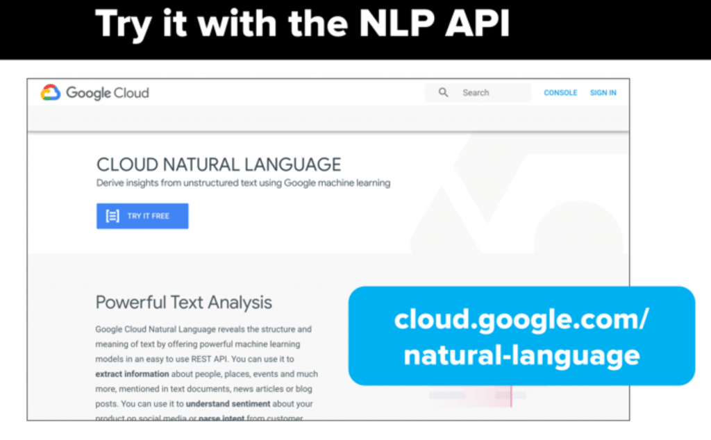 Test your content out today with Google's free NLP API